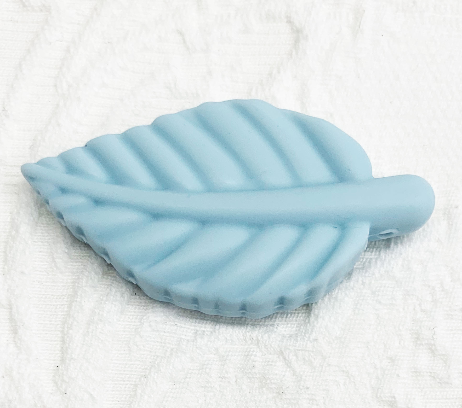 Silikon Blatt Gross Hängend babyblau 
