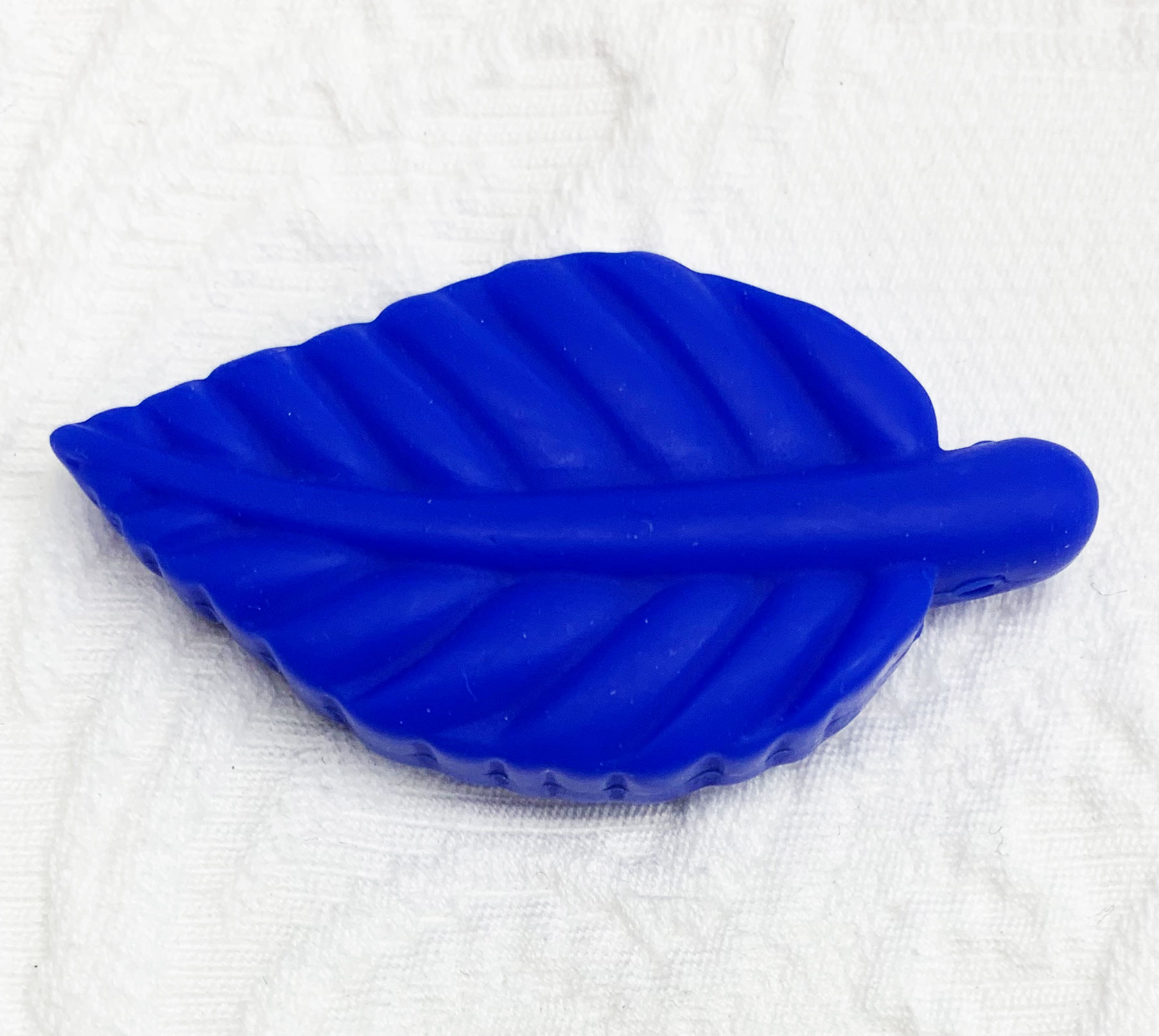 Silikon Blatt Gross Hängend mittelblau 