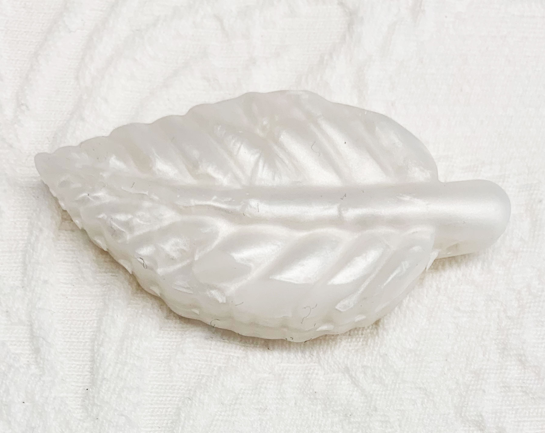 Silikon Blatt Gross Hängend weiss metallic 