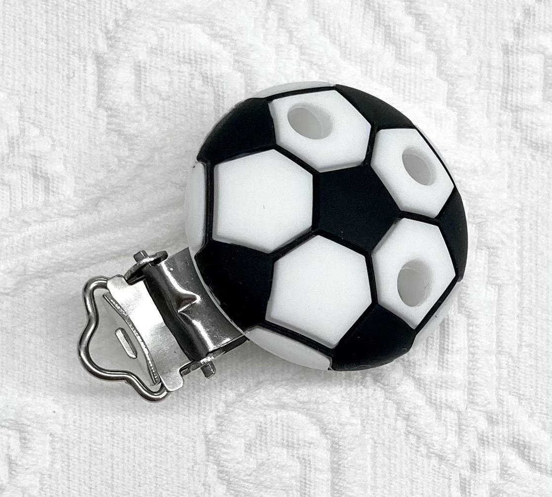 Silikon Musterclips Fussball Weiss