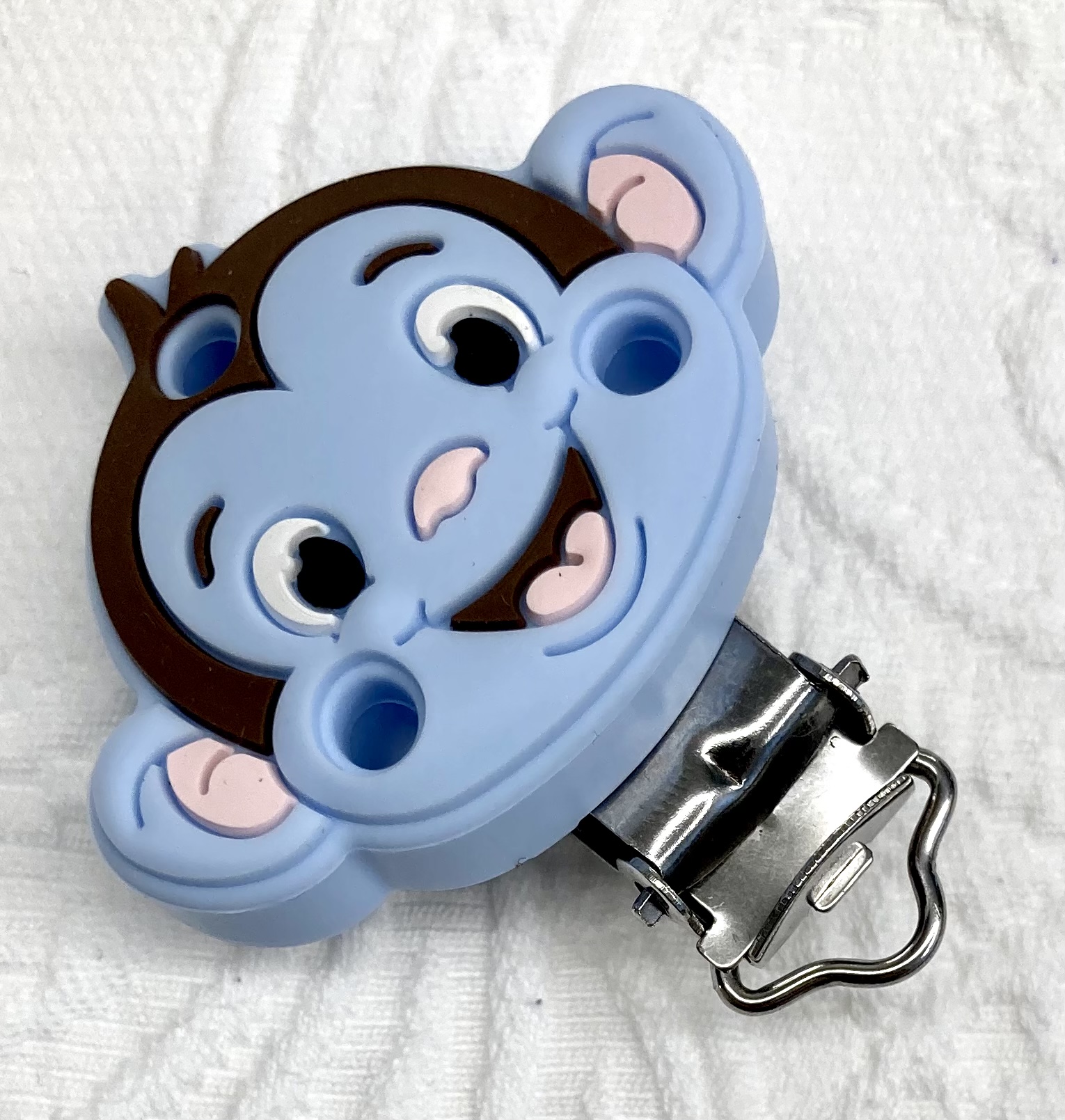Silikon Formclips Äffli Pastellblau 