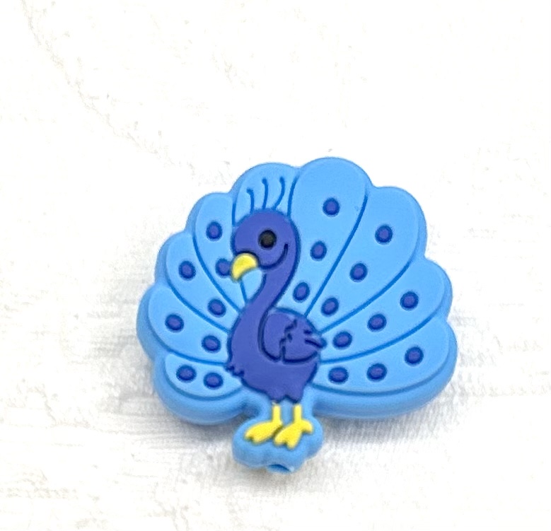 Beissmotiv Pfau skyblau 