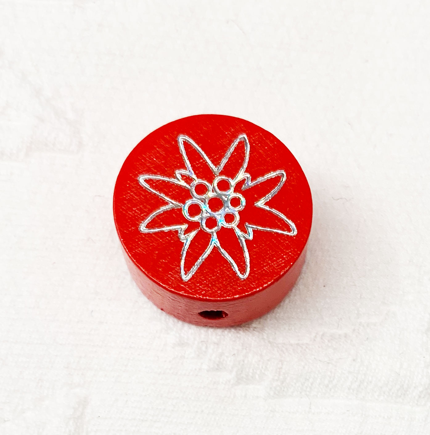 Glitzer-Scheibe Edelweiss rot 
