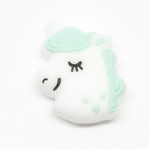 Beissmotiv Einhorn mint-weiss