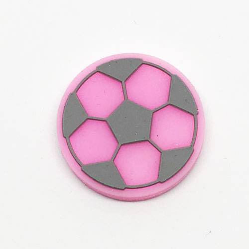 Beissmotiv Fussball zweifarbig klein grau-rosa  