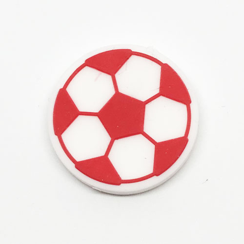 Beissmotiv Fussball zweifarbig klein rot-weiss  