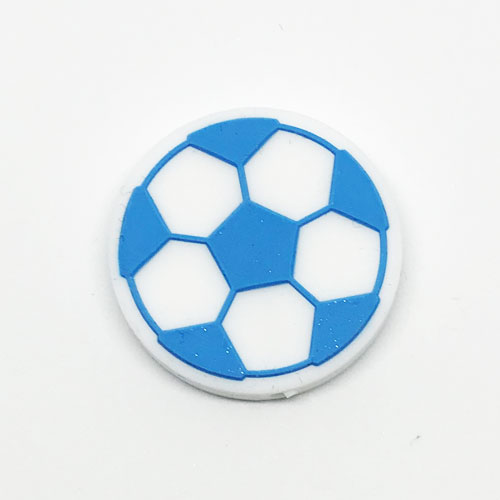 Beissmotiv Fussball zweifarbig klein skyblau-weiss  