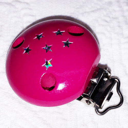Glitzerclips Sterne dunkelpink 
