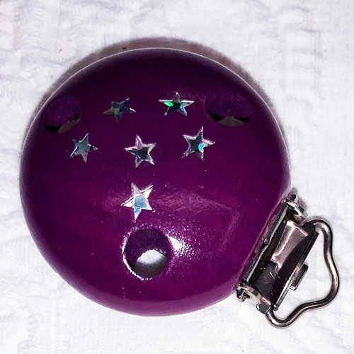 Glitzerclips Sterne purpurlila 