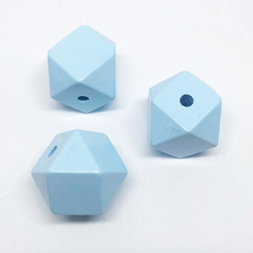 Holz Diamant Hexagon babyblau  