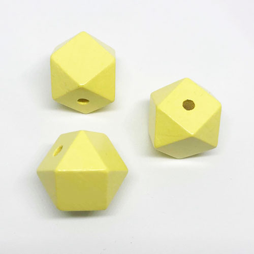 Holz Diamant Hexagon pastellgelb  