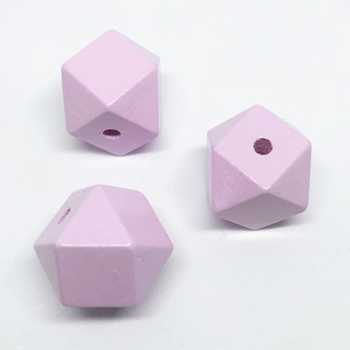 Holz Diamant Hexagon rosa 