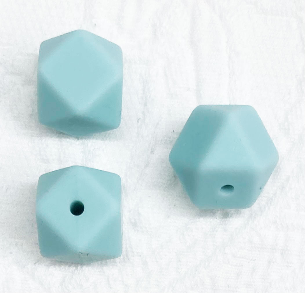  Beissmotiv Diamant Hexagon aqua blau  