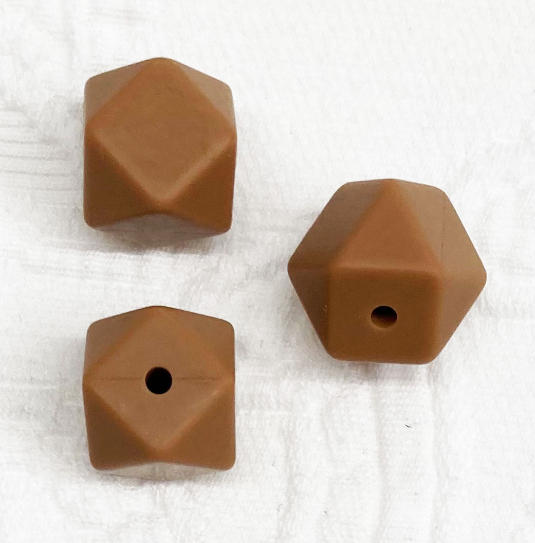 Beissmotiv Diamant Hexagon hellbraun    