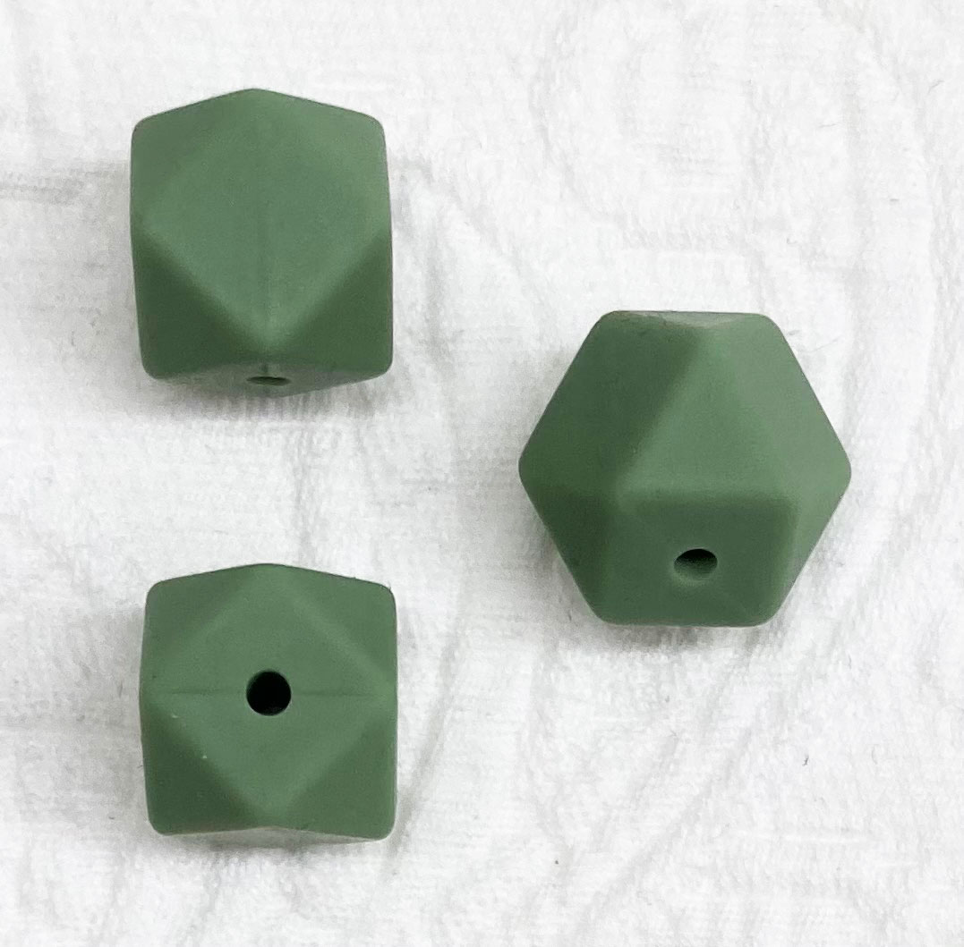 Beissmotiv Diamant Hexagon moosgrün    