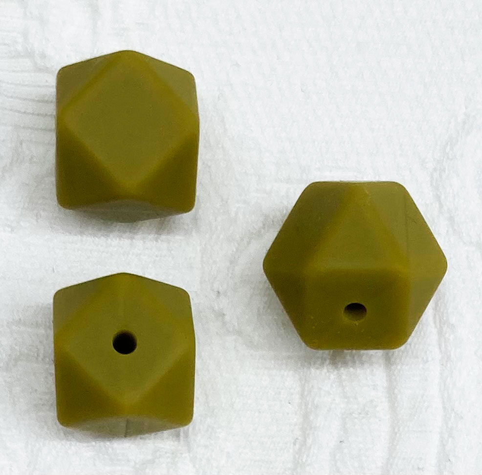 Beissmotiv Diamant Hexagon olivgrün  
