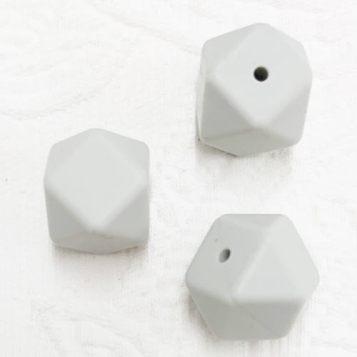 Beissmotiv Diamant Hexagon hellgrau 