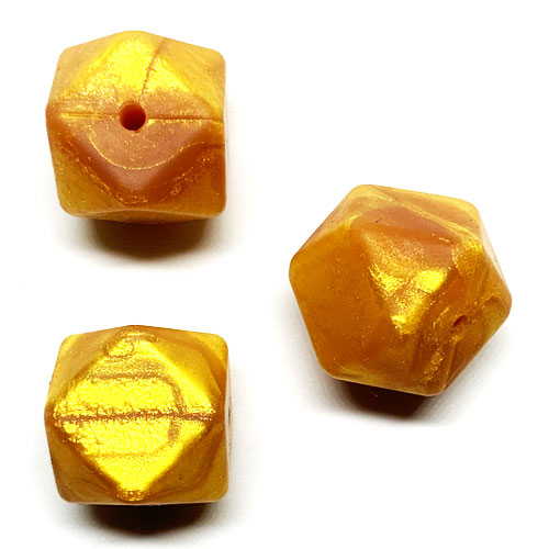 Beissmotiv Diamant Hexagon gold metallic   