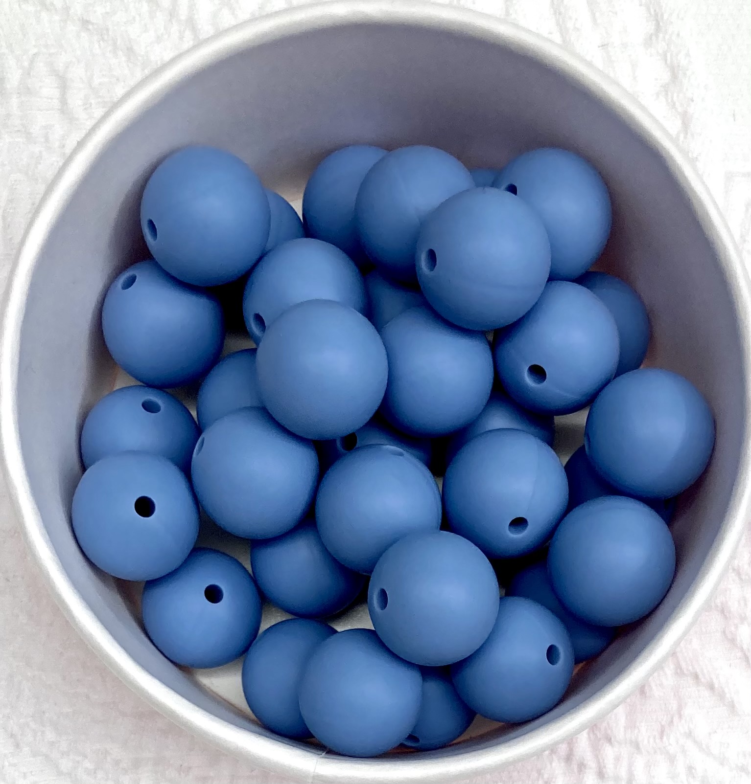 Silikonperlen 15mm eisblau 