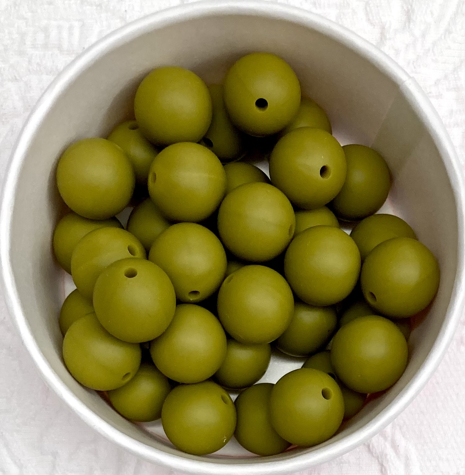 Silikonperlen 15mm olivgrün 