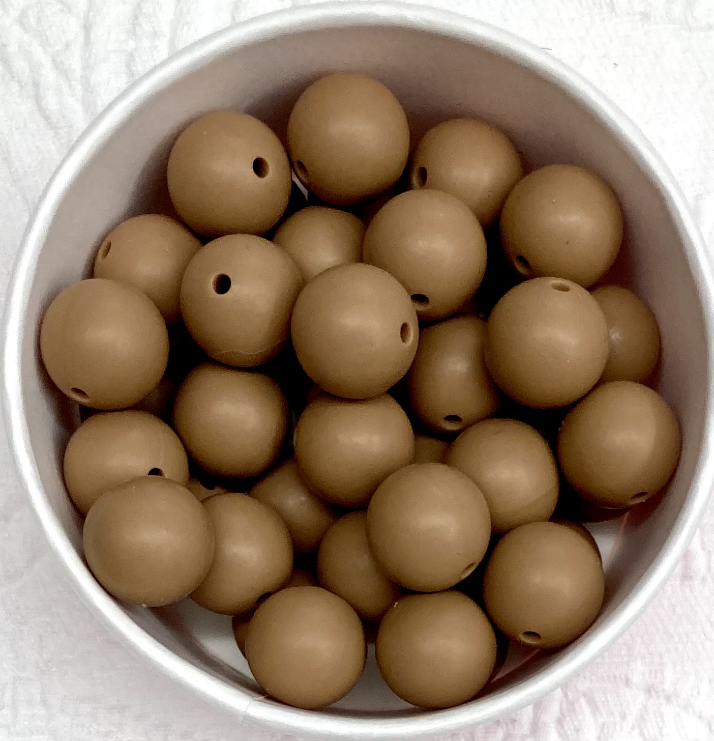 Silikonperlen 15mm hellbraun 
