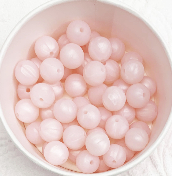 Silikonperlen 15mm rosé metallic 