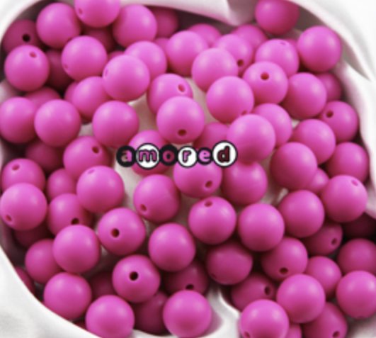 Silikonperlen 15mm dunkelpink 