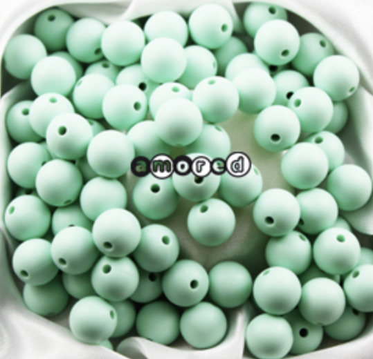 Silikonperlen 15mm mint 