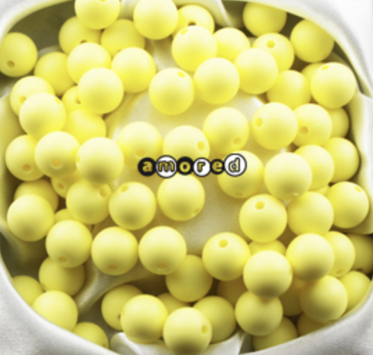 Silikonperlen 15mm pastellgelb 