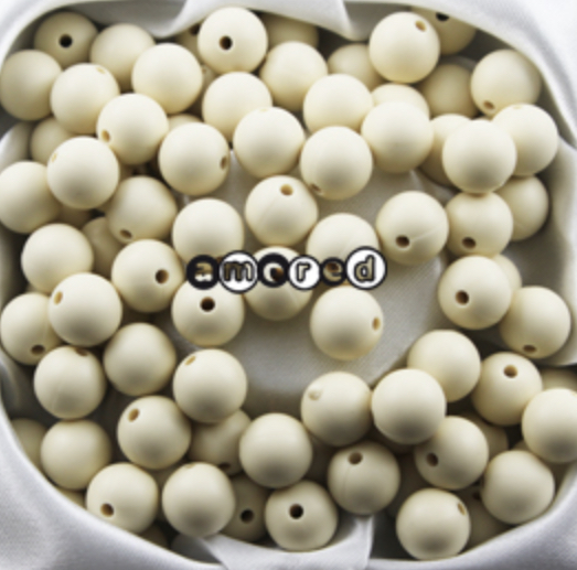 Silikonperlen 15mm Natur 