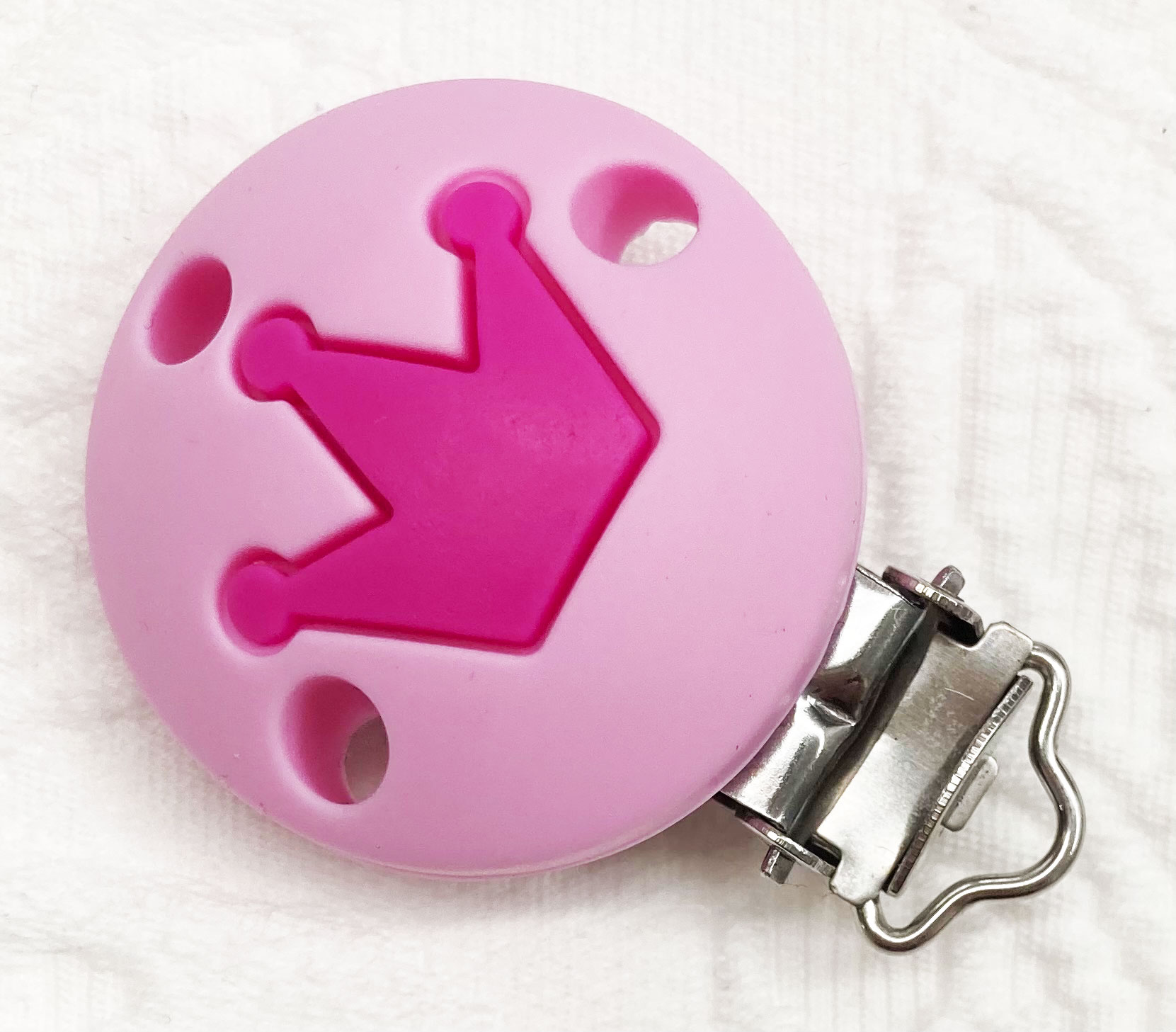 Silikonclips Krone babyrosa-dunkelpink