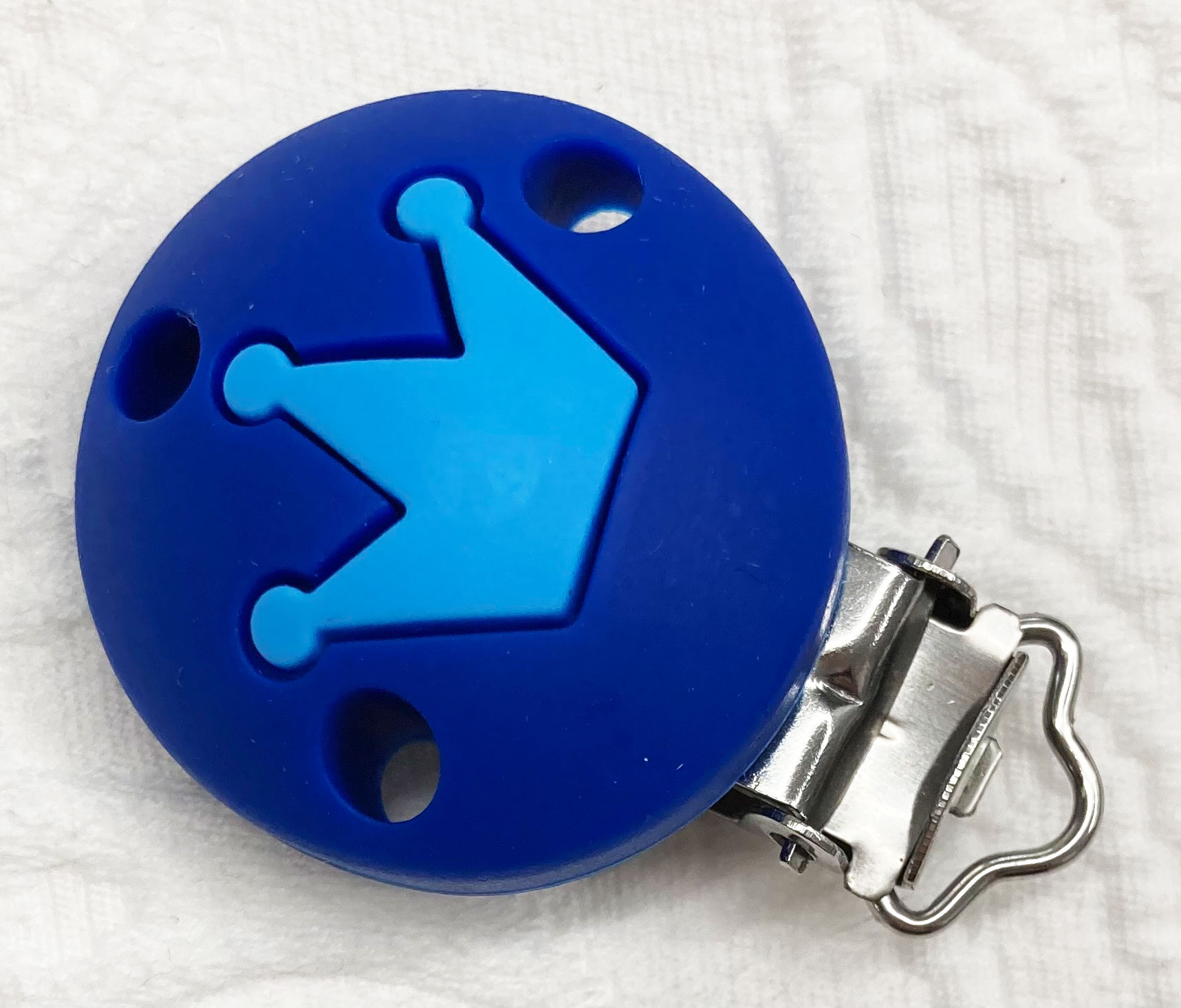 Silikonclips Krone dunkelblau-skyblau 