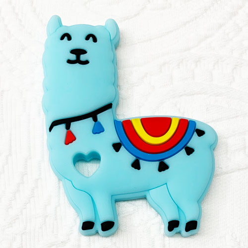 Beissanhänger Lama babyblau 
