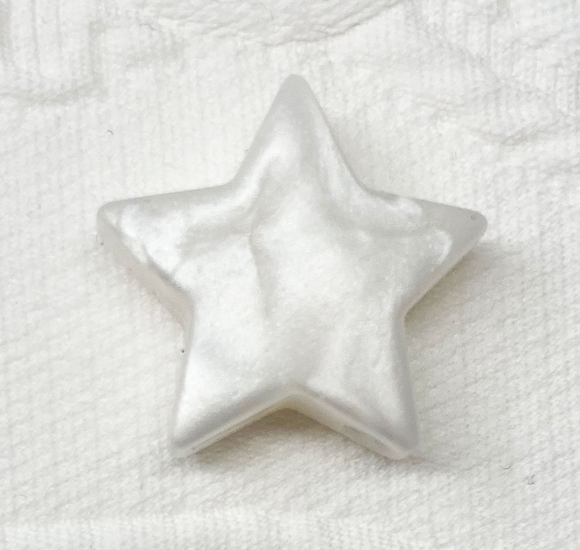 Beissmotiv Sterne mittel weiss metallic 
