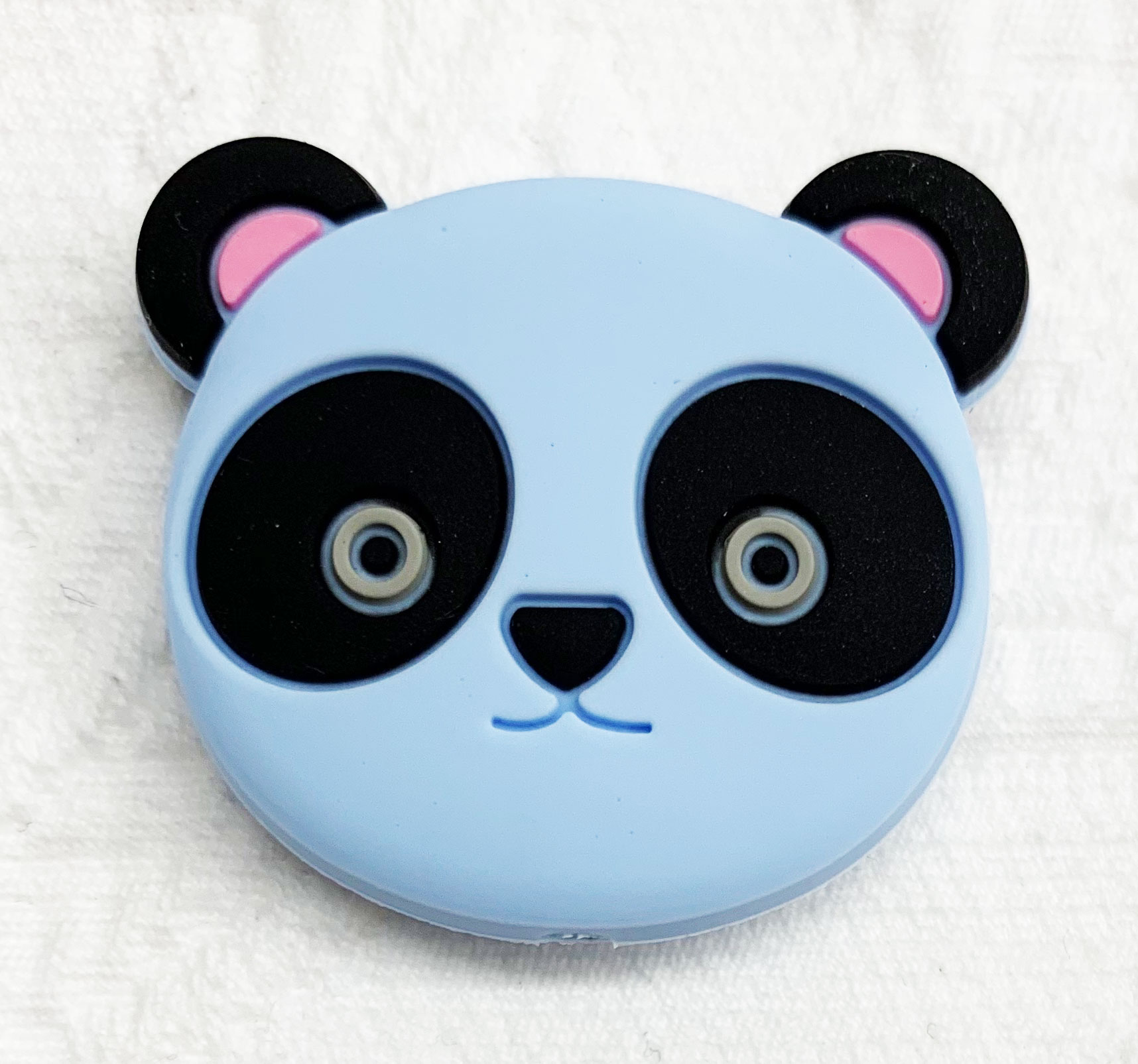 Beissmotiv Pandabär Kopf pastellblau 