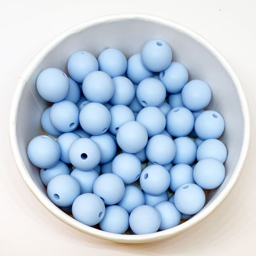 Silikon-Perlen pastellblau 