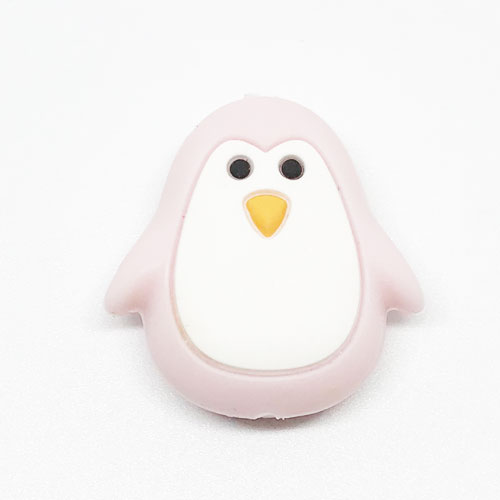 Beissmotiv Pinguin pastellrosa-weiss