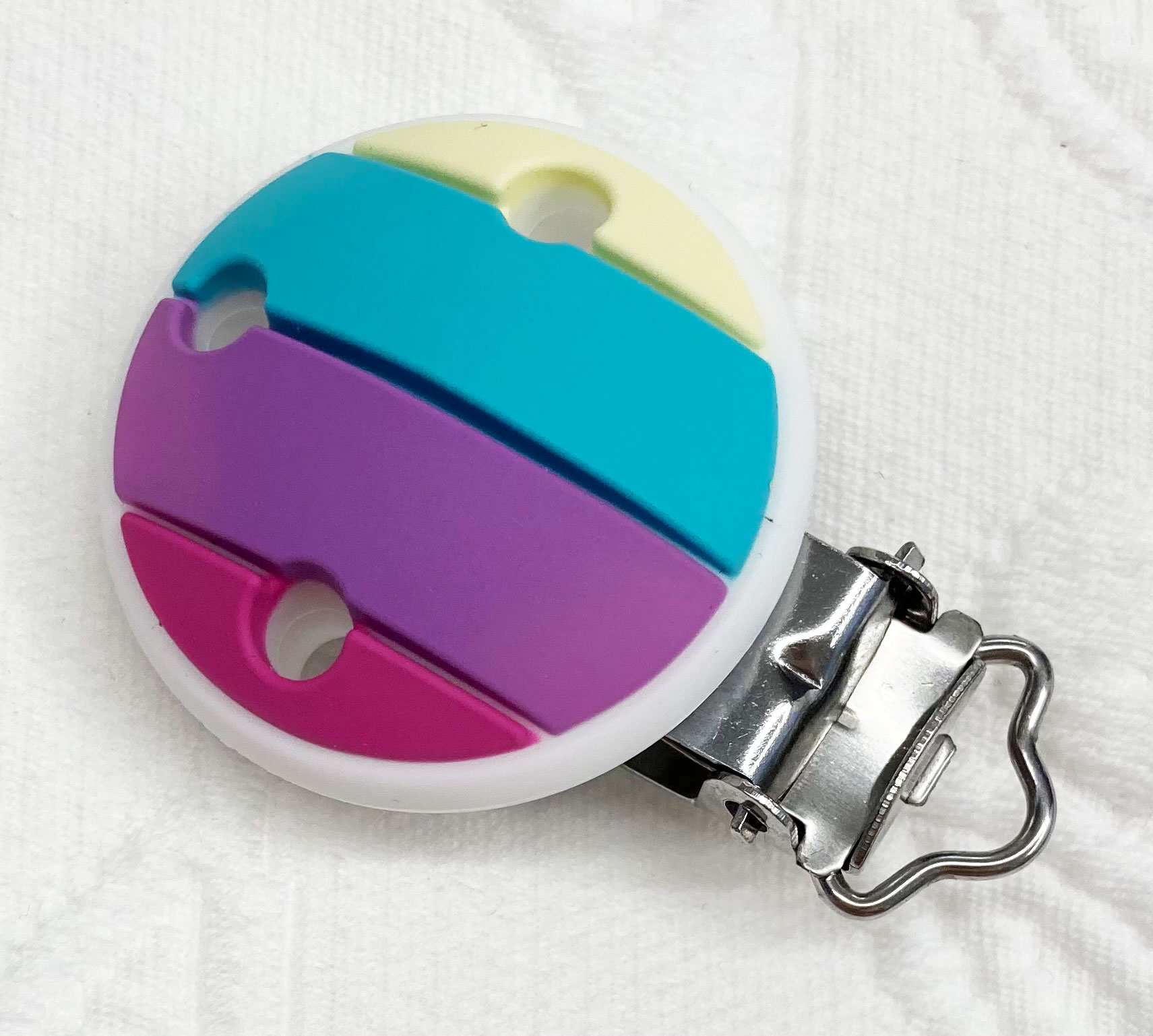 Silikon Musterclips RAINBOW mehrfarbig Pastell  