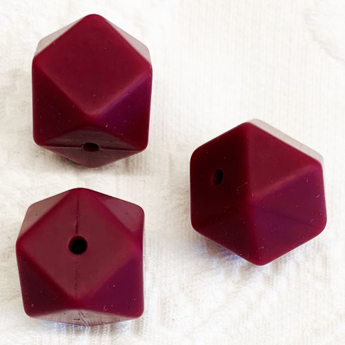Beissmotiv Diamant Hexagon Rotwein 