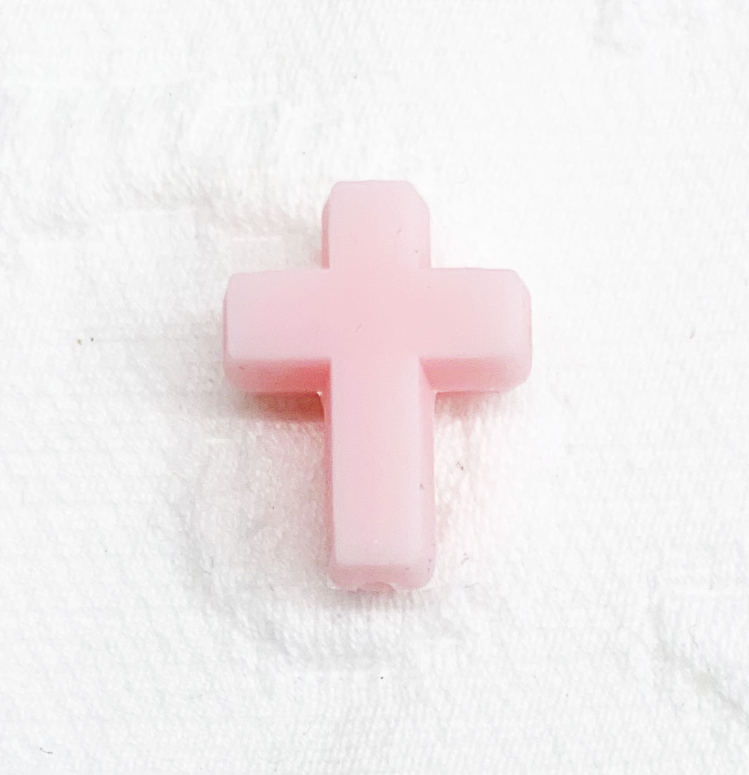 Beissmotiv Kreuz babyrosa 