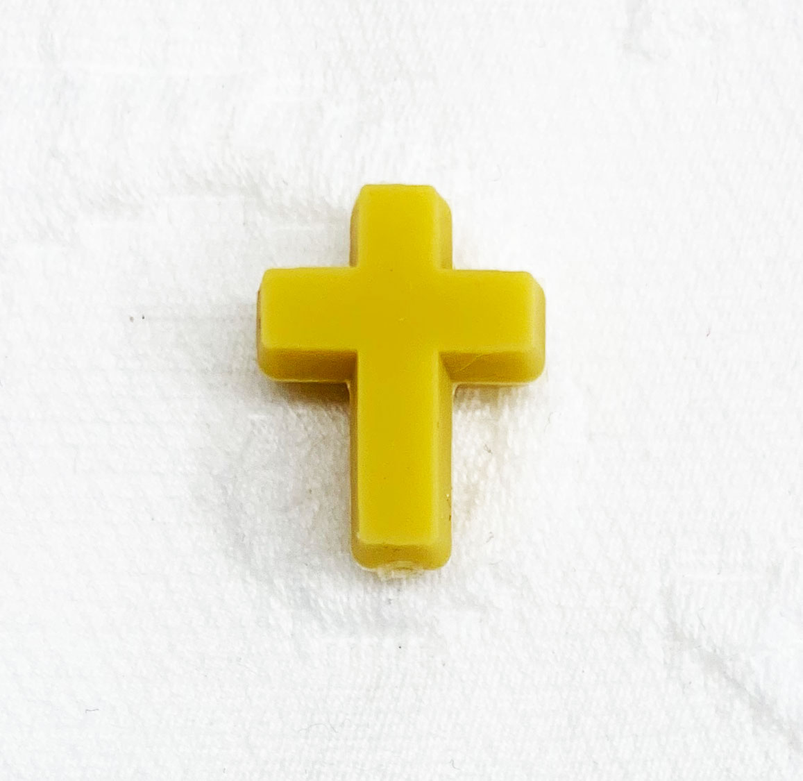 Beissmotiv Kreuz senfgelb 