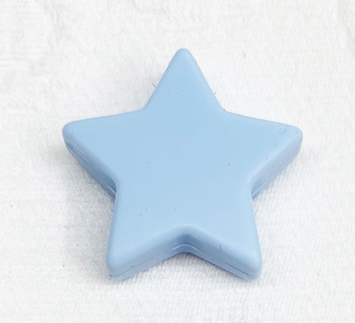 Beissmotiv Sterne mittel pastellblau 