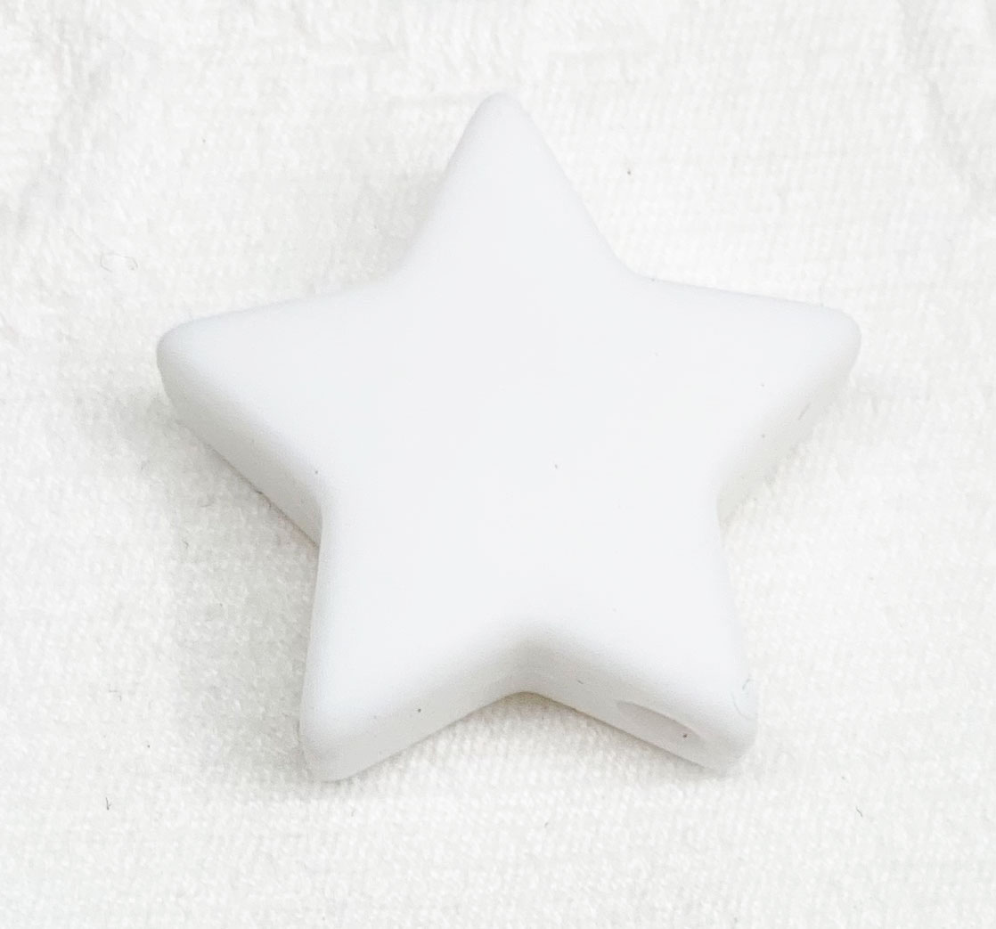 Beissmotiv Sterne mittel weiss 