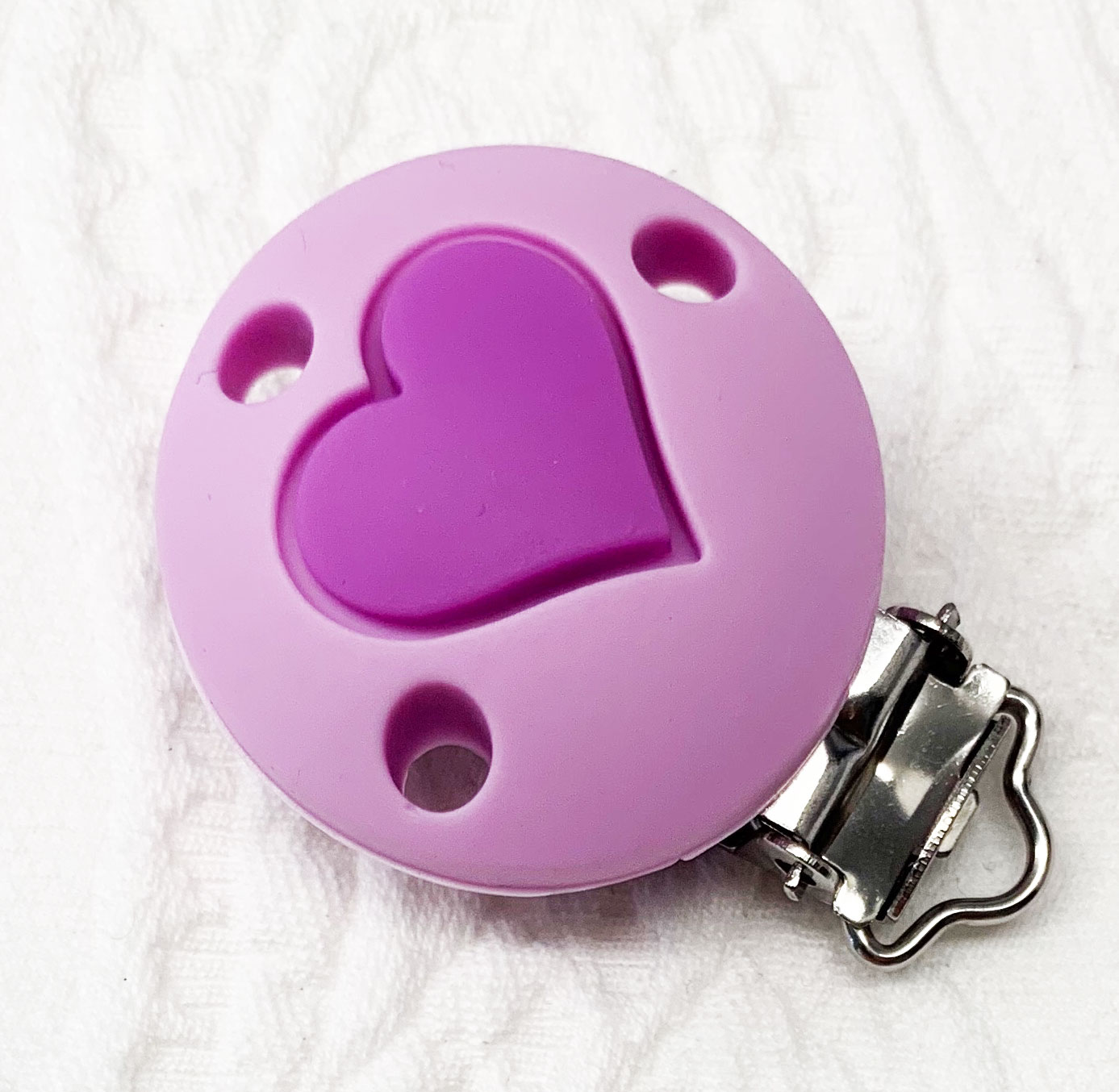 Silikonclips Herz babyflieder-flieder 