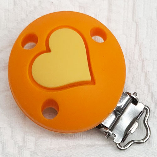 Silikonclips Herz mandarin-pastellgelb 