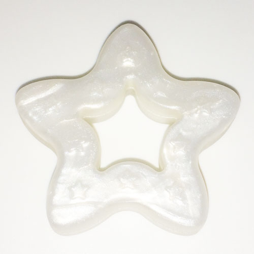 Beissringli/Donut Stern weiss metallic 