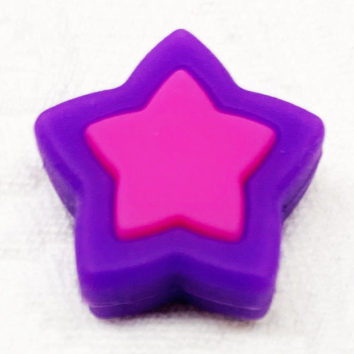 Beissmotiv Sternperlen flach blaulila-pink 