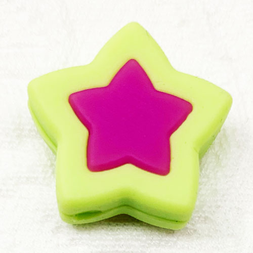Beissmotiv Sternperlen flach lemon-pink 