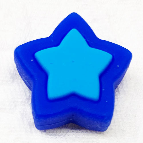Beissmotiv Sternperlen flach mittelblau-skyblau 