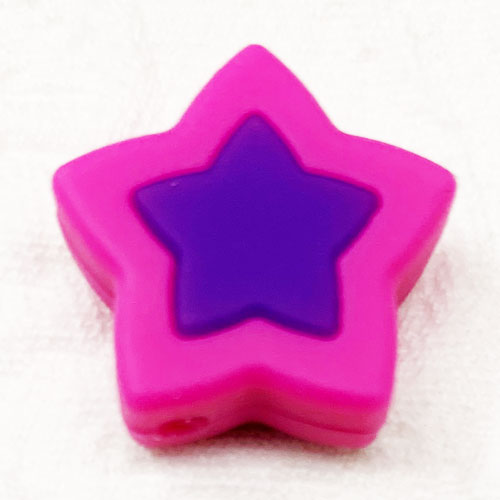 Beissmotiv Sternperlen flach pink-blaulila